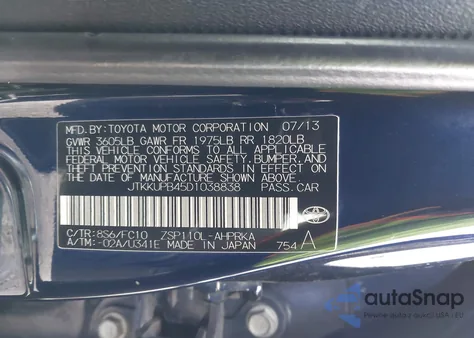 2013 Scion Xd from USA, damaged, VIN JTKKUPB45D1038838